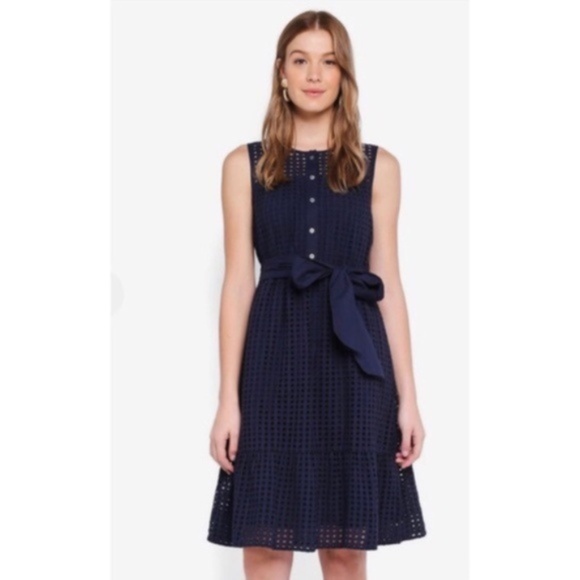 J. Crew Dresses & Skirts - J. CREW • Navy Blue All-Over Eyelet Lace Dress
